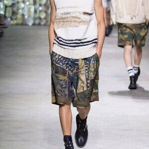SS17 DRIES VAN NOTEN PRINTED SHORTS L